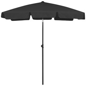 Ombrellone Da Spiaggia Nero 180x120 Cm /