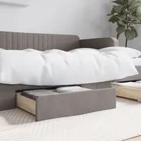 Cassetti da Letto 2pz Tortora in Legno Multistrato e Tessuto 833913