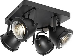 Faretto industriale nero 4 luci - Emado