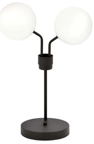 Lampada Da Tavolo Moderna Orione Acciaio Nero 2 Luci E14 Ip20