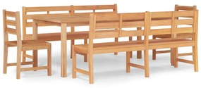 Set da pranzo per giardino 5 pz in legno massello di teak