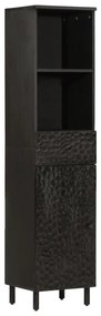 Mobile Da Bagno Nero 38x33x160 Cm İn Legno Massello Di Mango /