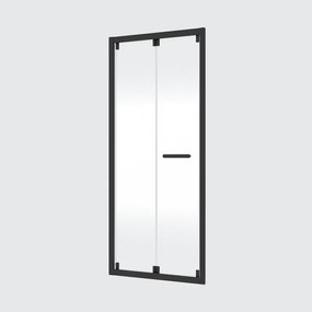 Porta doccia pieghevole Easy L 90 x H 190cm, Sp. 6 mm in vetro smerigliato profilo nero