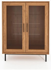 Vetrina in legno di quercia di colore naturale 97x125 cm Abies - The Beds