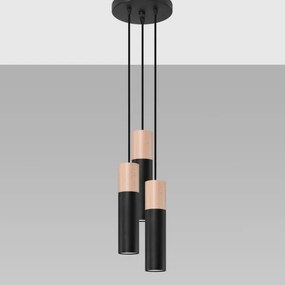 Sollux SL.1014 - Lampadario a sospensione con filo PABLO 3xGU10/40W/230V nero