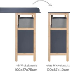 Cassettiera bassa per bambini antracite 87x75 cm Berlin - Roba