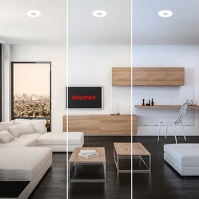 Briloner 7480019 - Plafoniera da incasso a LED per bagno, 6W/230V, 3000/4000/6500K, IP44, bianca