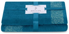 Asciugamani e teli da bagno in spugna di cotone blu scuro in un set di 2 pezzi Bellis - AmeliaHome