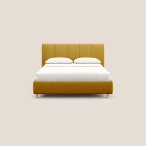 Laura letto imbottito contenitore e sfoderabile in microfibra velluto impermeabile T09