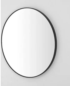 Specchio bagno 80 cm con cornice nero opaco e installazione a parete