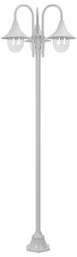 Lampione da Giardino E27 220 cm in Alluminio 3 Lampade Bianco