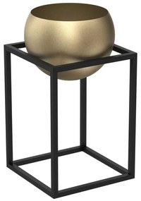 Vaso per fiori in metallo 51,3x29 cm negro/dorado