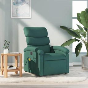 Poltrona Massaggiante Reclinabile Verde Scuro İn Tessuto /