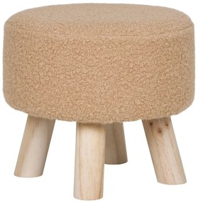 Pouf in tessuto bouclé beige Aberdeen - House Nordic