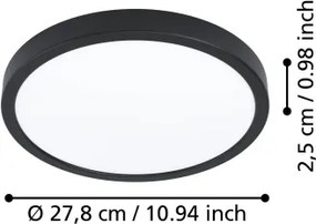Eglo 901299-LED Plafoniera FUEVA LED/14,2W/230V 2700/4000/6500K Ø27,8cm nero