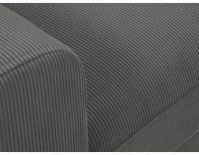 Divano angolare grigio scuro allungabile e con contenitore (con penisola a destra/con chaise lounge) con rivestimento in velluto a coste Kyoto – Cosmopolitan Design