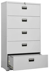 Armadio classificatore grigio chiaro 90x46x164 cm in acciaio