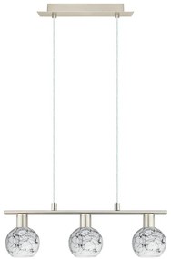 Eglo - Lampadario LED a sospensione con filo MY CHOICE 3xE14/4W/230V cromo/bianco/nero