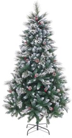 Albero di Natale Bianco Rosso Verde Naturale PVC Metallo 240 cm