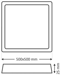 Plafoniera LED LED/40W/230V 3000/4000/6500K 50x50 cm beige