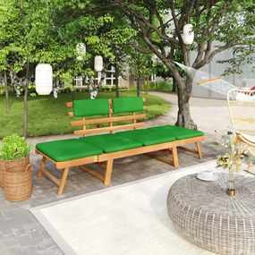 Panca da giardino cuscini 2-in-1 190 cm legno massello d&#039;acacia