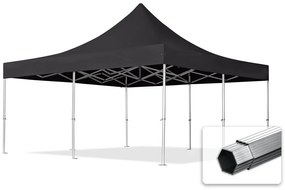 TOOLPORT 5x5m gazebo pieghevole PVC, PROFESSIONAL alluminio, nero - (59058)