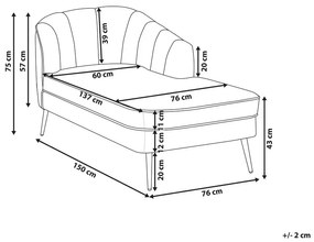 Chaise longue bouclé grigio chiaro  sinistra ALLIER Beliani
