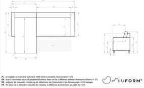 Divano letto in velluto a coste marrone chiaro (variabile) Lazy Lukka - Miuform