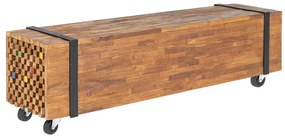 Mobile Porta Tv 110x30x32,5 Cm İn Legno Massello Di Teak /