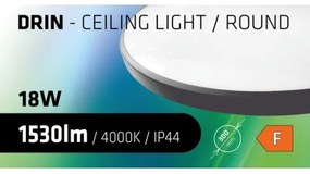 Plafoniera LED da bagno CIRCLE LED/18W/230V 4000K diametro 30 cm IP44 nero