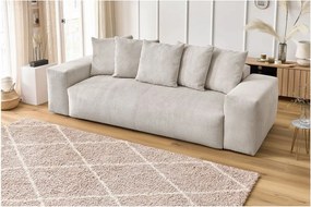 Divano color crema con rivestimento in velluto a coste 280 cm Voltaire – Bobochic Paris