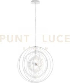Lampadario a sospensione club bianca 1 luce attacco e27 50x50x120cm...