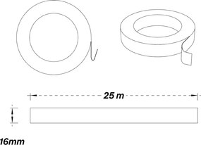 Profilo Sospeso STARLINE Bianca 25m per strisce LED con Banda e fissaggio Variante Lunghezza 25 Metri