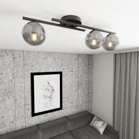 Lampada da soffitto in acciaio KAIRO 3 da interno 3xE14 Colore del corpo Nero e Grafite