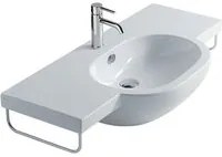 Lavabo sospeso in ceramica serie M2 di Ceramica Galassia - Bianco lucido 100cm