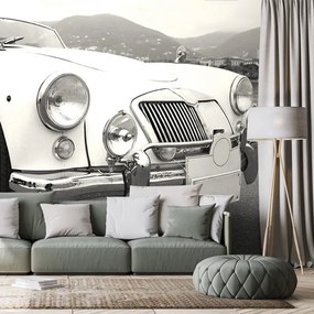 Carta da parati autoadesiva – Auto d'epoca di lusso in bianco e nero