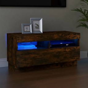 Mobile Porta Tv Con Luci Led Rovere Fumo 80x35x40 Cm /