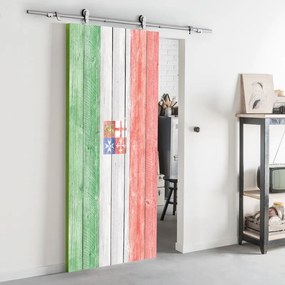 Porta scorrevole reversibile Italia in inox multicolore, L 92.5 x H 211.5 cm, con binario Toledo