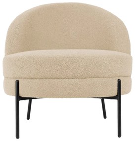 Poltrona beige in tessuto bouclé Noble - Leitmotiv
