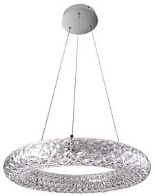 Lampadario LED neoclassico Janet trasparente Ø50cm, luce naturale 3240 lumen, NOVECENTO