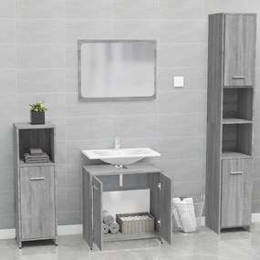 Set di mobili da bagno grigio sonoma in legno multistrato