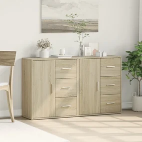 Credenze 2 pz rovere sonoma 60x31x70 cm in legno multistrato