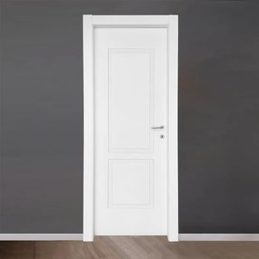 Porta interna a battente Febe in MDF laccato colore bianco, L 80 x H 210 cm, apertura a sinistra