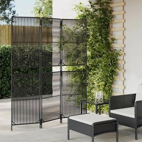 Divisorio Per Ambienti A 3 Pannelli Nero İn Polyrattan /