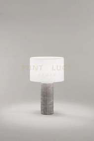 Lampada da tavolo tribale grigio cemento paralume bianco 1 luce att...