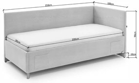Letto da bambini con sponde beige imbottito con contenitore con rete inclusa 90x200 cm Cool – Meise Möbel