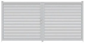 Cancello manuale battente ALBA Maia120-20 in alluminio, apertura centrale, L 300 x H 190 cm, di colore bianco
