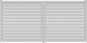 Cancello manuale battente Maia120-20 ALBA in alluminio bianco, apertura centrale, L 350 x H 160 cm