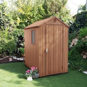 Casetta Da Giardino In Resina 125,8x184,5x205,1H Cm Darwin 4x6 Marrone Keter