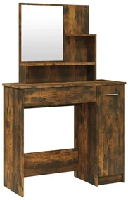 Toeletta con specchio rovere fumo 86,5x35x136 cm